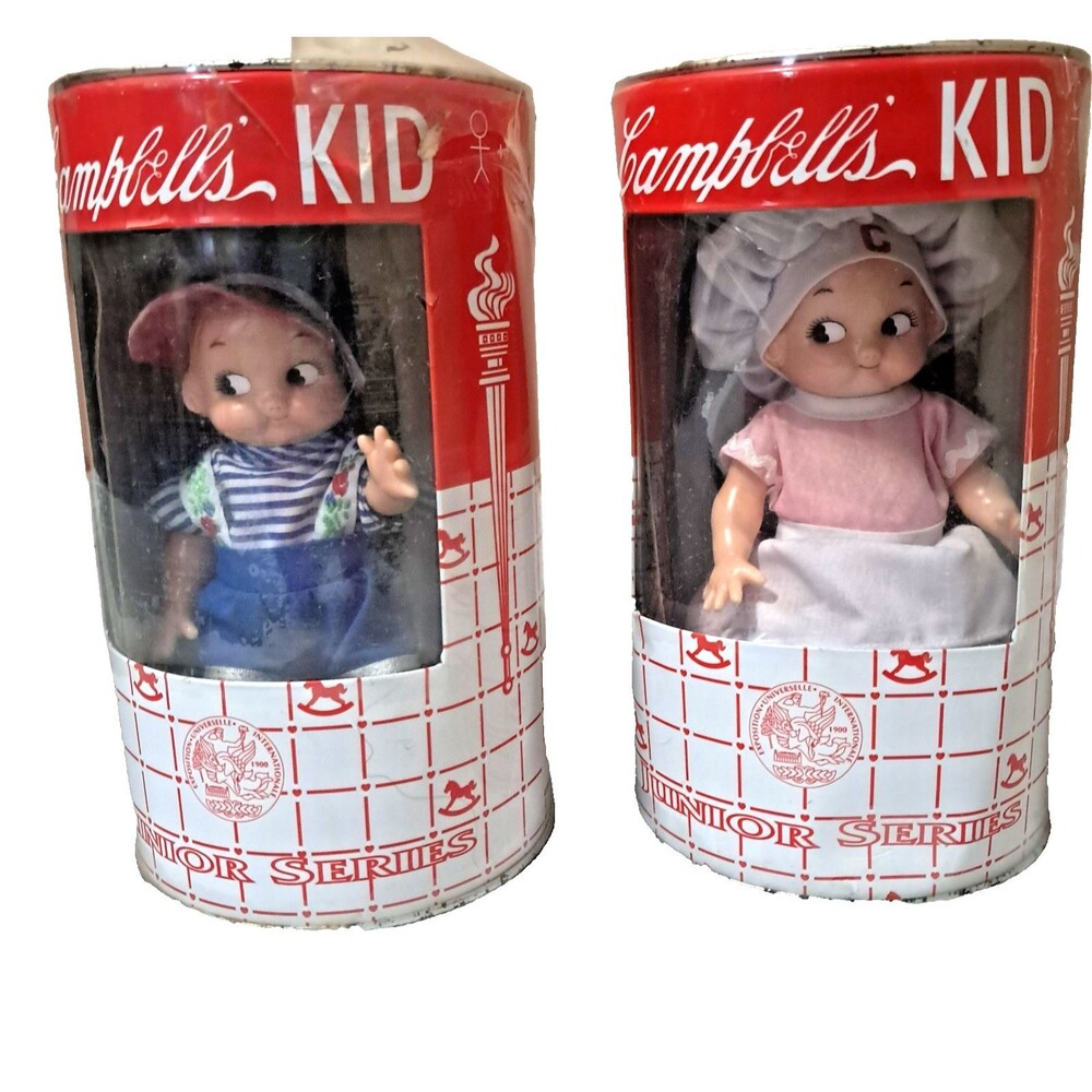 Campbell's Soup Junior Series Campbell's Kid Coin Bank Doll Set of 2 1998